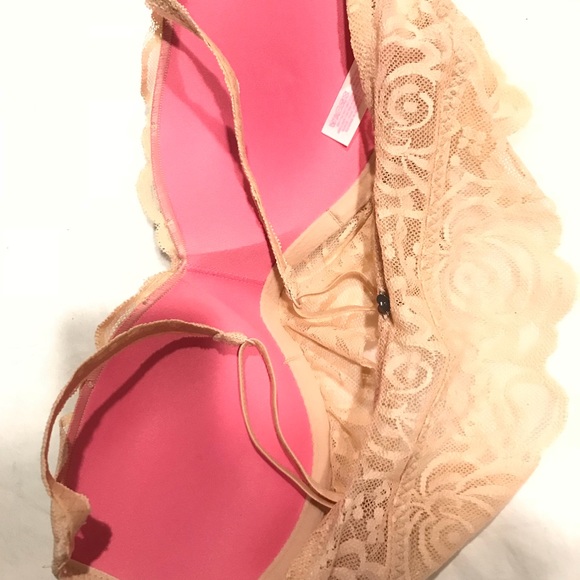 NEW VICTORIA SECRET PUSH UP BRALETTE NUDE LACE XS - Picture 3 of 8